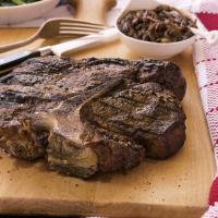 Grilled T-Bone Steaks with Balsamic Onion Confit image
