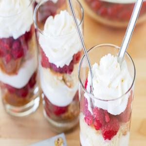 Sparkling Raspberry Cheesecake Double-Date Parfaits image