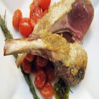 Rack of Lamb with Dijon Crust and Rosemary Cherry Tomatoes Recipe_image