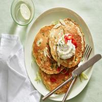 Green Herb Pancakes with Ricotta and Red Chile Oil image