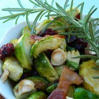Warm Brussels Sprout Salad with Hazelnuts and Cranberries_image