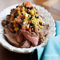 Grilled Flank Steak with Black Beans Corn and Tomatoes Recipe - (4/5) image