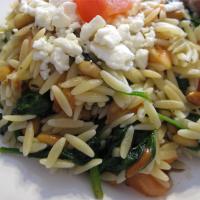Elegant Orzo with Wilted Spinach and Pine Nuts image