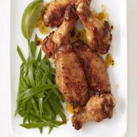 Honey-Glazed Chicken Wings With Snow Peas image