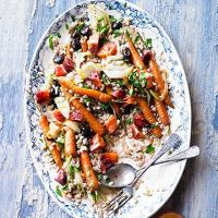 Roasted carrot, spelt, fennel & blood orange salad_image