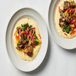 Creamy Grits With Mushrooms and Chard_image