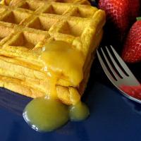 Pumpkin Waffles With Orange Syrup (Low Fat) image