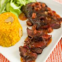 Grilled Skirt Steak with Chipotle Cherry BBQ Sauce_image