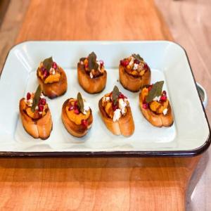 Pumpkin Crostini with Goat Cheese and Balsamic Glaze image