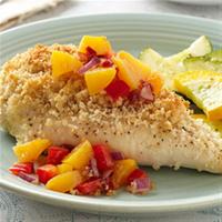 Cumin-Crusted Chicken Breasts with Chipotle Peach Salsa image