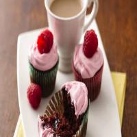 Mini Raspberry-Filled Chocolate Cupcakes image