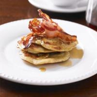 Banana pancakes with crispy bacon & syrup image