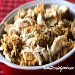 CHICKEN AND STUFFING - Crock Pot Recipe - The Southern Lady Cooks_image
