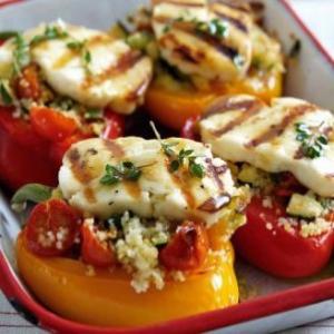 Grilled halloumi peppers with Greek honey dressing image