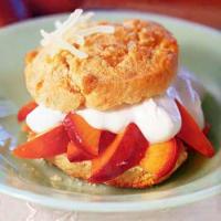 Caramelized-Nectarine and Ginger Shortcakes with Sour Cream_image
