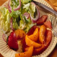 Pan-Fried Ham with Sweet Balsamic-Peach Sauce_image