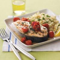 Roasted Salmon and Grape Tomatoes_image