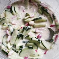 Creamed Cucumbers and Onions image