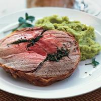 Roast Leg of Lamb with Mint, Garlic, and Lima Bean Purée_image