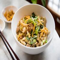 Spicy Ginger Pork Noodles With Bok Choy image
