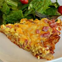 Upside-down Ham and Cheese Quiche image