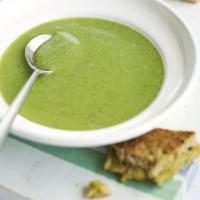 Broccoli soup with cheese toasties image