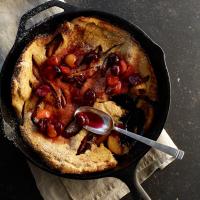 Peach Dutch Baby Pancake with Cherry Compote image