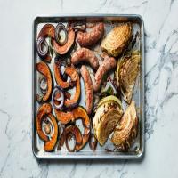Roasted Sausages with Cabbage and Squash image