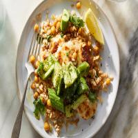 Crispy Grains and Halloumi With Smashed Cucumbers_image