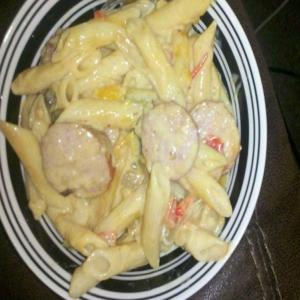 Penne with Vegetables and Kielbasa_image