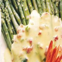 asparagus with jalapeno hollandaise sauce image