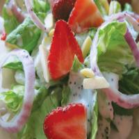 Strawberry Romaine Salad and Creamy Poppy Seed Dressing_image