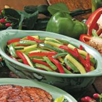Grilled Peppers and Zucchini for Two image