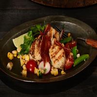 Seared Scallops with Bacon & Summer Salad image
