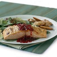 Mustard-Roasted Salmon with Lingonberry Sauce image