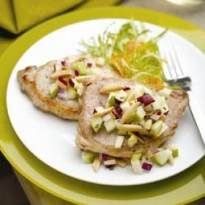 Grilled Pork Chops with Apple-Almond Salsa_image