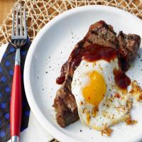 Grilled Steak and Eggs with Beer and Molasses image