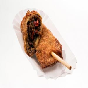 Philly Cheesesteak Egg Rolls on a Stick image