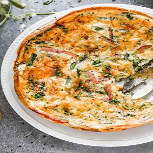 Savory Dutch Baby with Asparagus and Canadian Bacon - Cooking for Keeps_image
