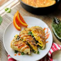 Breakfast Quesadilla with Maple Sausage and Charred Poblanos_image