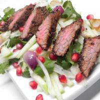 Gabe's Coffee-Crusted Hanger Steak with Apple, Fennel, and Herb Salad image