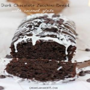 Dark Chocolate Zucchini Bread with Coconut Glaze_image