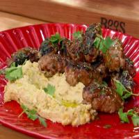 Tuna Kofte with Pomegranate Molasses-Mint Glaze with Crushed Spicy Hummus_image