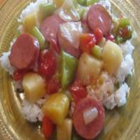 Sausage and Pineapple Delight over Rice_image