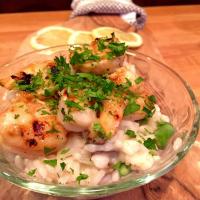 Shrimp risotto with asparagus and mushroom_image