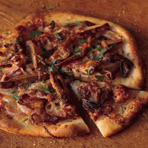 Sausage, Red Onion, and Wild Mushroom Pizza Recipe | Epicurious.com_image