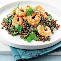 Garlic prawns with Asian puy lentils_image