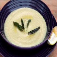 Celery Root and Leek Soup with Sage Oil image