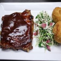 Dry-Rubbed BBQ Pork Ribs with Green Cabbage Slaw_image