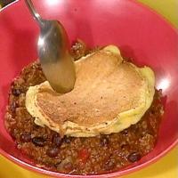 Beef and Black Bean Chili with Green Onion Corn Cakes image